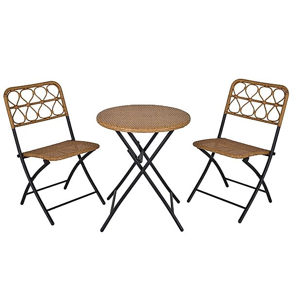 Outsunny Rattan Gartenmöbel Set 3 tlg. günstig online kaufen