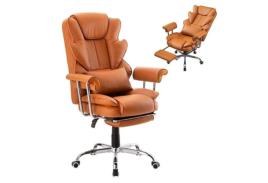 UEV Bürostuhl Ergonomisch Gaming Stuhl Chefsessel Schreibtischstuhl mit Fuß günstig online kaufen