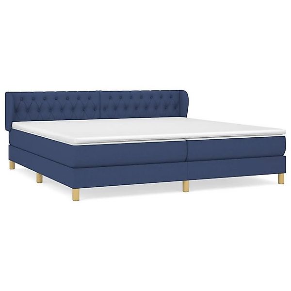 vidaXL Boxspringbett, Boxbett mit Matratze Blau 200x200 cm Stoff günstig online kaufen