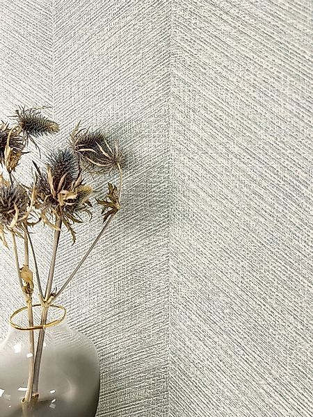 Newroom Vliestapete Kihmo Grey Tapete Mustertapete Streifen,Linien,Textil, günstig online kaufen