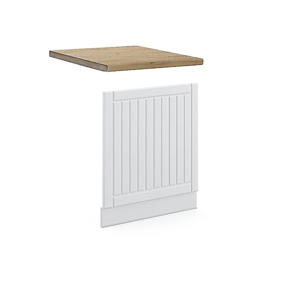 Vicco Frontblende Fame-Line Geschirrspüler Fronttür Weiß Landhaus/Weiß 60 c günstig online kaufen