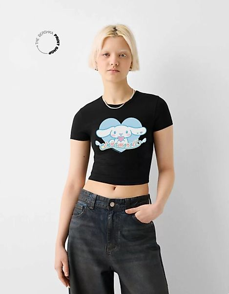 Bershka Cropped-T-Shirt Cinnamoroll Mit Kurzen Ärmeln Und Print Damen Xs Sc günstig online kaufen