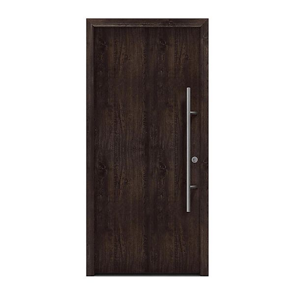 EcoStar Haustür Isopro Secur IPS 010 Eiche Dunkel 110 cm x 210 cm DIN R günstig online kaufen