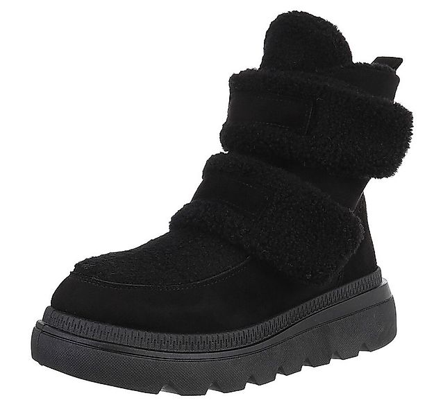 Ital-Design Sportliche Stiefelette mit Klettverschluss für Freizeit Plateau günstig online kaufen