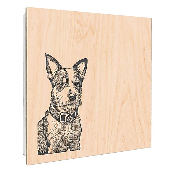 Banjado Schlüsselkasten mit Holzfront 30x30cm Weiß Scharnier Links 50 Haken günstig online kaufen