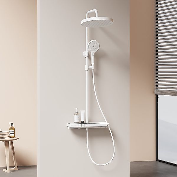 EMKE Duschsystem Duschset mit rundem Regenduschkopf günstig online kaufen