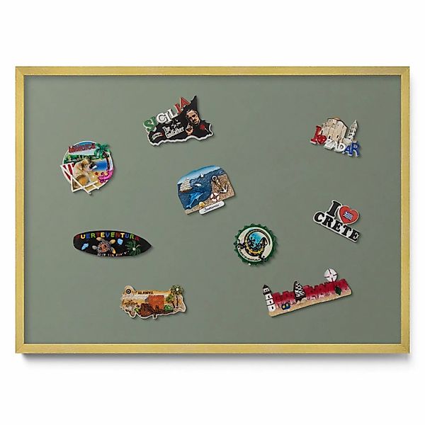 Tulup Magnettafel Wand-Magnettafel für Reisesouvenirs Olivfarben 70x50 cm B günstig online kaufen