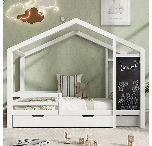 XDeer Kinderbett Kinderbett Hausbett 90 x 200 cm, Holzbett mit Tafel und 2, günstig online kaufen