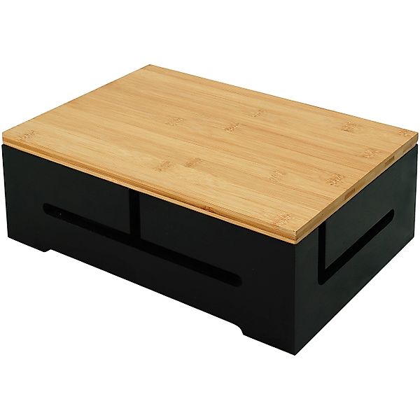 relaxdays Kabelbox Bambus Kabelbox mit Magnetdeckel, günstig online kaufen