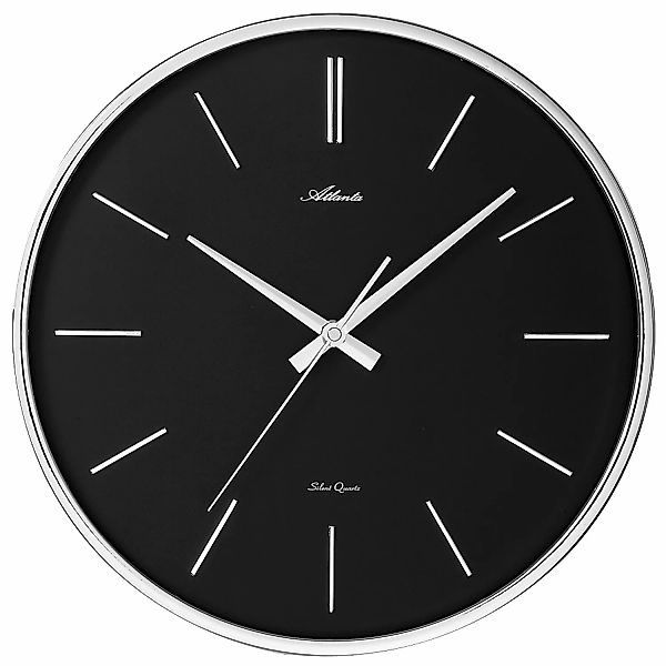 Atlanta 4456/19 Wanduhr Quarz Analog Schwarz Leise Ohne Ticken günstig online kaufen