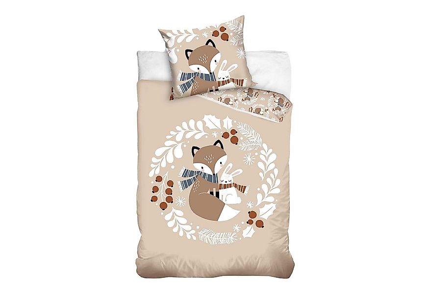 MTOnlinehandel Kinderbettwäsche Fuchs & Hase, Mako-Satin in 135x200 + 80x80 günstig online kaufen