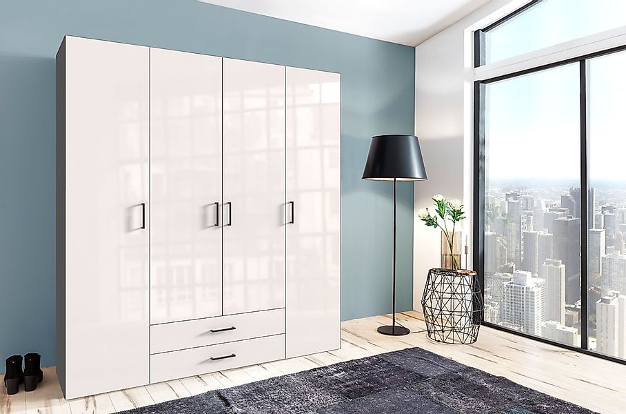 Wimex Drehtürenschrank »Mugano« mit langen oder kurzen Griffen aus Metall, günstig online kaufen