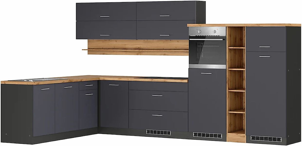 KOCHSTATION Winkelküche "KS-Milan", Stellbr.360/220 cm, wahlweise mit E-Ger günstig online kaufen