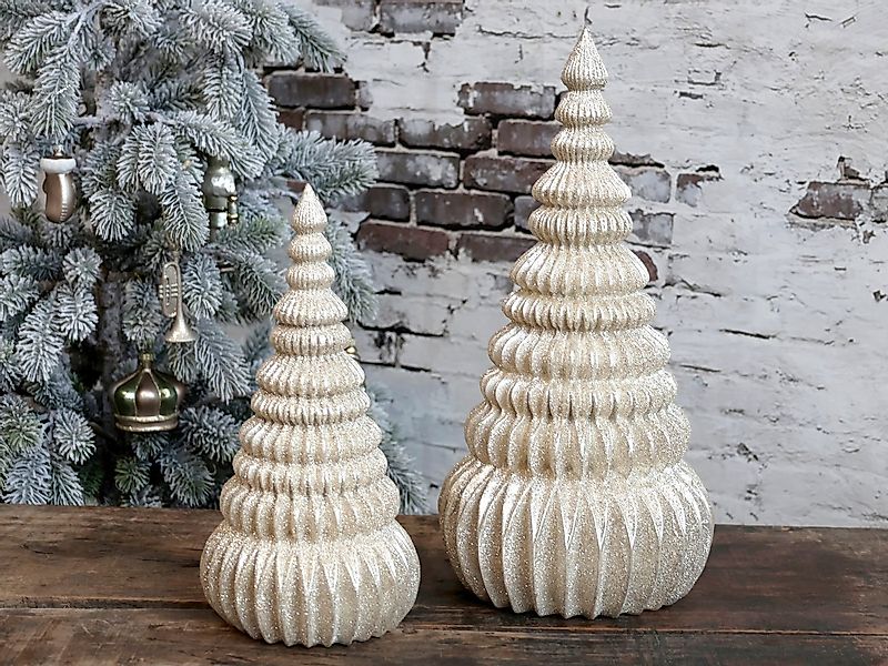 Chic Antique Weihnachtsfigur Nostalgischer Weihnachtsbaum Polyresin Glitter günstig online kaufen