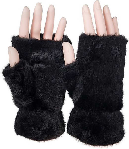 styleBREAKER Fleecehandschuhe Fingerlose Handschuhe Kunstfell Einfarbig (1- günstig online kaufen