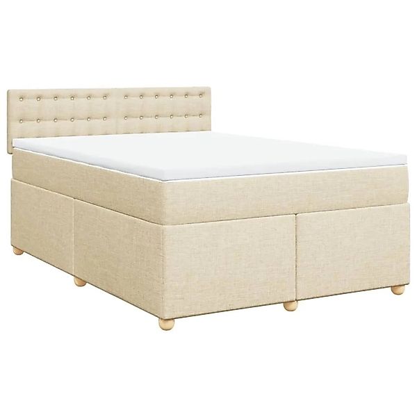 vidaXL Boxspringbett mit Matratze Creme 160x200 cm Stoff 3286750 günstig online kaufen