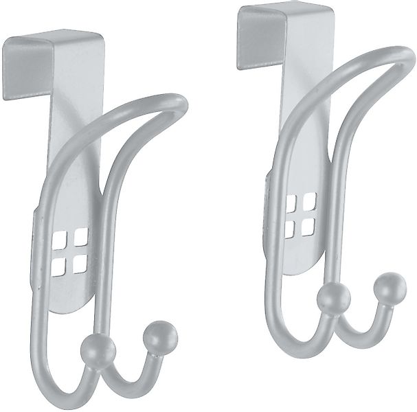 WENKO Handtuchhaken Wenko Türhaken Lochdesign Stahl, silber, 2er-Set günstig online kaufen