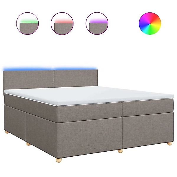 vidaXL Boxspringbett mit Matratze Taupe 200x200 cm Stoff 3289084 günstig online kaufen