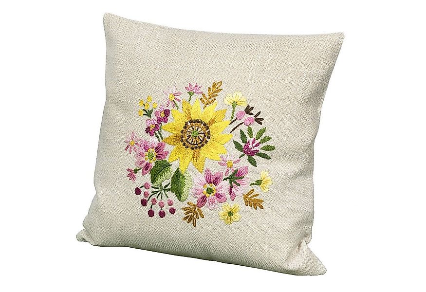 Delindo Lifestyle Kissenbezug Kissenhülle handgestickt, (1 Stück), per Hand günstig online kaufen