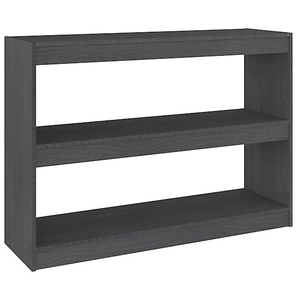 VidaXL Bücherregal Raumteiler Grau 100x30x71,5 cm Massivholz Kiefer günstig online kaufen