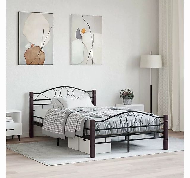 furnicato Bett Bettgestell Schwarz Metall 140×200 cm günstig online kaufen