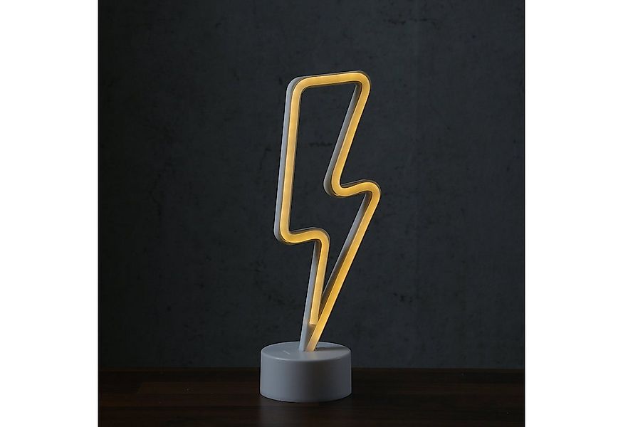 SATISFIRE LED Dekolicht LED Neonlicht Blitz Neonschild Leuchtfigur Batterie günstig online kaufen