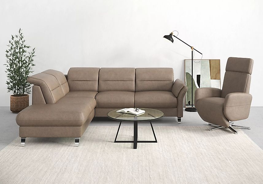 sit&more Ecksofa "Grenoble L-Form mit Federkern", wahlweise mit Bettfunktio günstig online kaufen