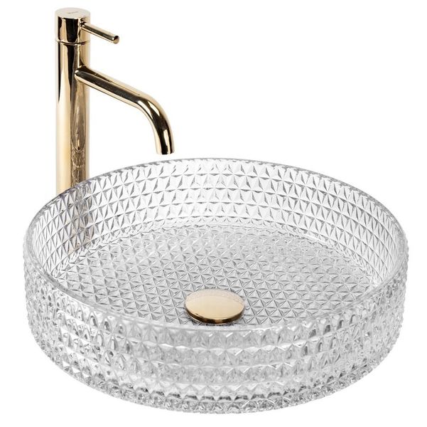 wohnwerk.idee Aufsatzwaschbecken Glaswaschbecken Cristal Ø35,5 Ø39 günstig online kaufen