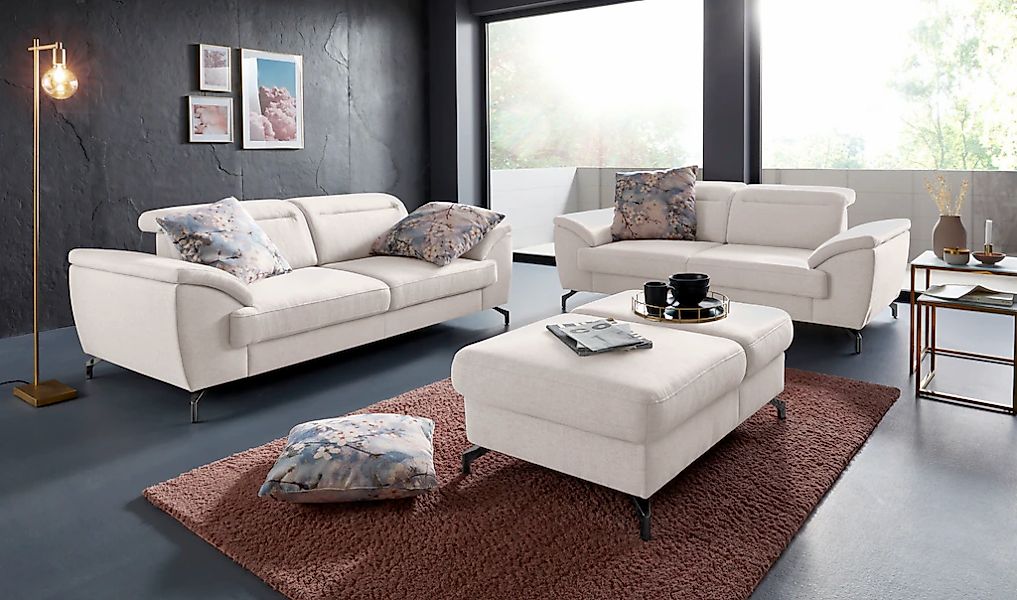 sit&more "Percy" 12 cm Fußhöhe, Sitztiefenverstellung, wahlweise Kopfteilve günstig online kaufen