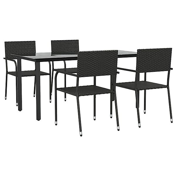 vidaXL 5-Tlg Garten-Essgruppe Schwarz Poly Rattan 3156750 günstig online kaufen