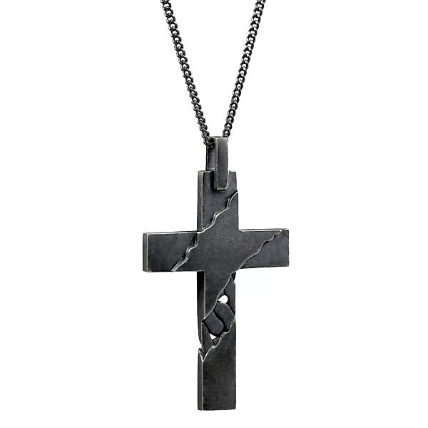 CAÏ Kette mit Anhänger "925 Sterling Silber oxidiert Kreuz" günstig online kaufen
