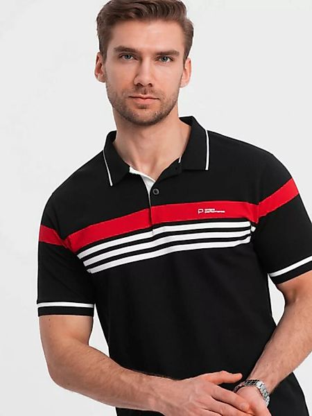 OMBRE Poloshirt Herren-Poloshirt mit dreifarbigen Streifen günstig online kaufen