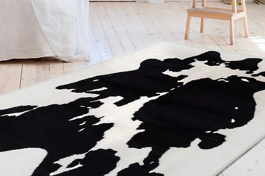 Bruno Banani Hochflor-Teppich »Makayla«, rechteckig, 30 mm Höhe, Kuhfell-Mu günstig online kaufen