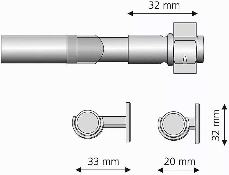 Liedeco Scheibenstange Florida, Ø 12 mm, günstig online kaufen