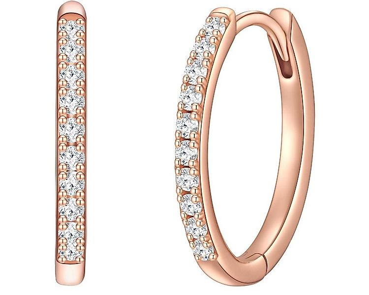 Glanzstücke München Paar Creolen roségold, in Sterling Silber mit Zirkonia günstig online kaufen