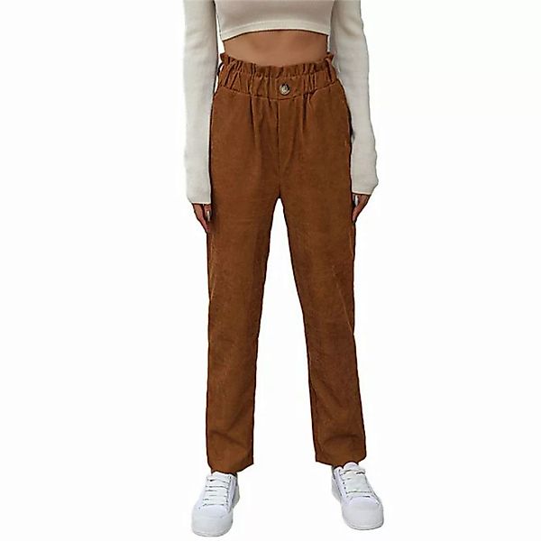 RUZU UG Cordhose Cord Damen Cordhose Hose aus Cord Loungepants Hosen Casual günstig online kaufen