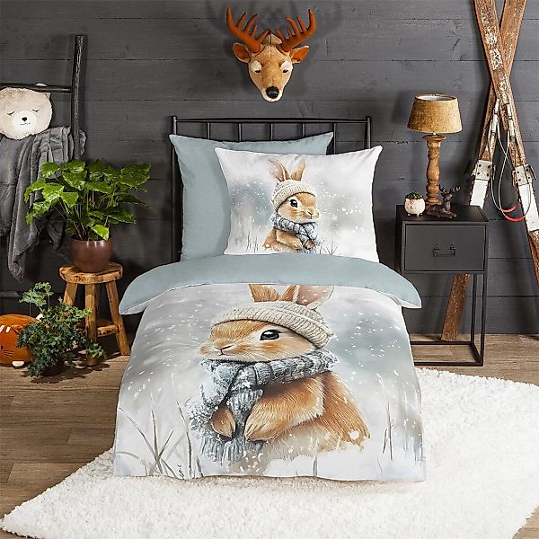 TRAUMSCHLAF Bettwäsche Hase, Flanell, 2 teilig, günstig online kaufen