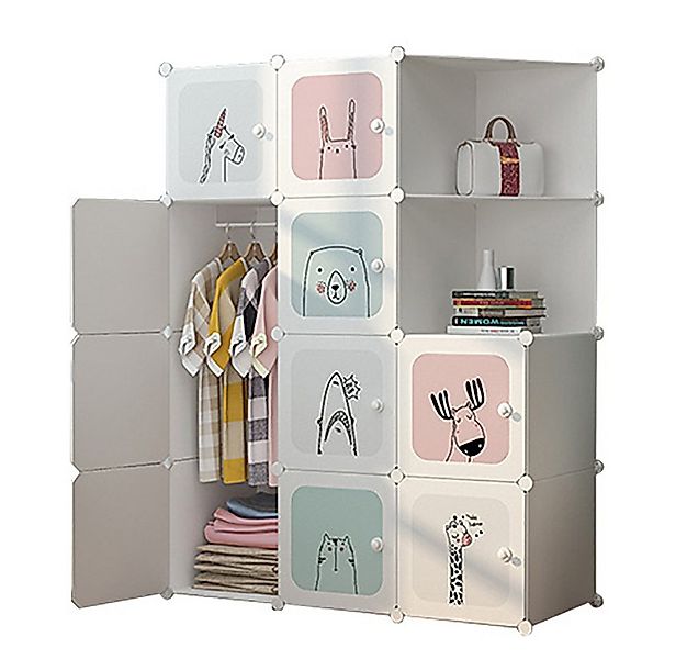 GarveeMore Kinderkleiderschrank Modular DIY Kombischrank,Kinderregal Schuhr günstig online kaufen
