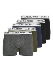Jack & Jones 5-er Set Trunks Schwarz, Blau, Grün & Grau günstig online kaufen