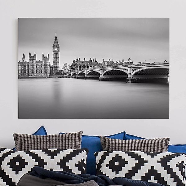 Leinwandbild London - Querformat Westminster Brücke und Big Ben günstig online kaufen