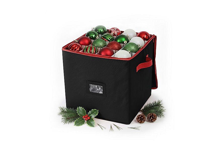 relaxdays Aufbewahrungsbox Weihnachtskugel Aufbewahrungsbox, schwarz günstig online kaufen