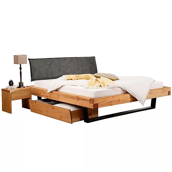 Schlafzimmer Set 5-teilig mit Massivholzbett 180x200cm, Kiefer massiv eiche günstig online kaufen
