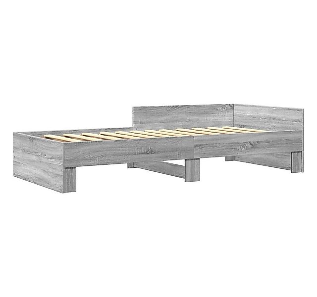 vidaXL Bett Bettgestell Grau Sonoma 100x200 cm Holzwerkstoff günstig online kaufen