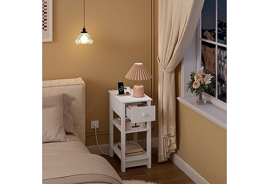 Woltu Nachttisch (2-St), Beistelltisch schlafzimmer mit Eingebaute Ladestat günstig online kaufen