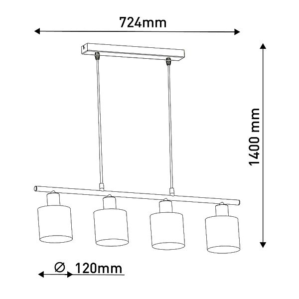 Näve Pendelleuchte Maron Natur 140 cm x 71,5 cm x 12 cm 4er-Set günstig online kaufen