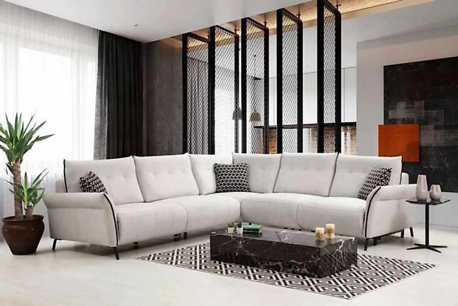 JVmoebel Ecksofa Wohnzimmer Sofa L-Form Modern Design Textil Stoff Luxus Co günstig online kaufen