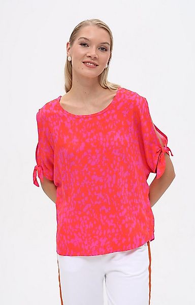 Passioni Blusentop mit abstraktem Print und Bindedetails günstig online kaufen