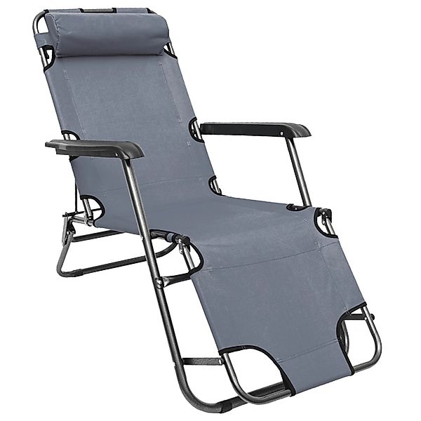 AMANKA Campingliege 153 x 60 x 30 cm bis 100 kg Belastbar Grau günstig online kaufen
