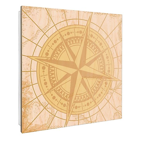 Banjado Großer Schlüsselbox Holz 30x30cm Weiß Scharnier Rechts 50 Haken Sch günstig online kaufen