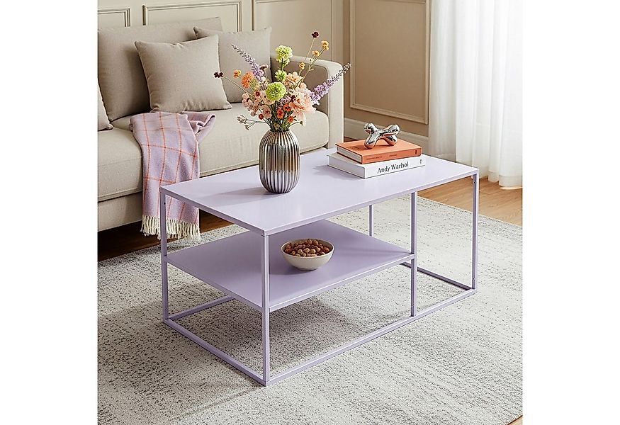 en.casa Couchtisch, »Solund« Beistelltisch Stahl 45x90x60 cm Lila günstig online kaufen